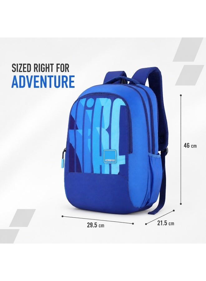 AMERICAN TOURISTER Quad 2.0 Backpack, 31.5L Capacity, Polyester, Blue|Fits 15.6" Laptop|Bottle Holder|Ergo Back & Shoulder|Front Pocket - 1 Year International Warranty - Image 4