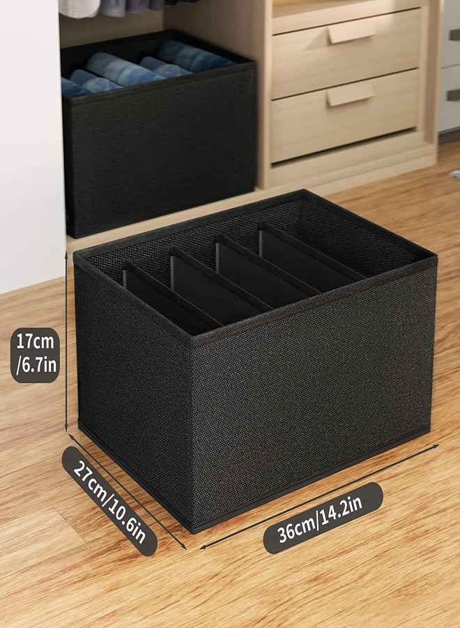 SHREY CREATION Jeans Stacker | Foldable Pants Organizer for Wardrobe | Stackable Jeans Storage Tray for Closet – (Pack of 2, Black 5 Slots) - Image 2