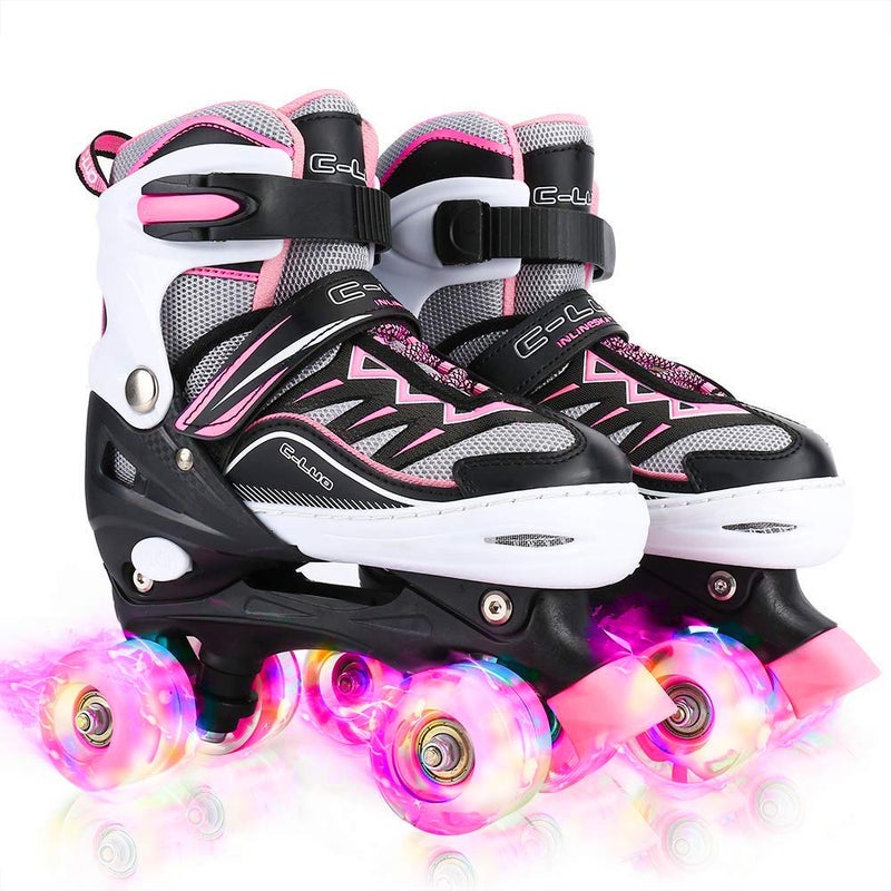 Sowume Adjustable Roller Skates for Girls and Women, All 8 Wheels of Girl's Skates Shine, Safe and Fun Illuminating for Kids - Image 1