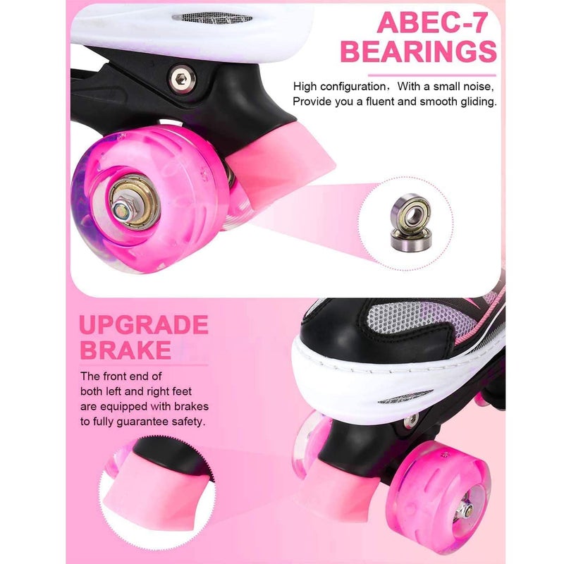 Sowume Adjustable Roller Skates for Girls and Women, All 8 Wheels of Girl's Skates Shine, Safe and Fun Illuminating for Kids - Image 4