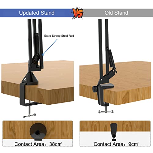 Audio Array AA-01 Suspension Boom Scissor Microphone Stand | Double Layer Mesh Pop Filter | 70cm Sturdy Boom Arm with 1.8kg Capacity | 5/8" to 3/8" Screw Adapter | Mic Holder, Foam Cover, Cable Ties - Image 5