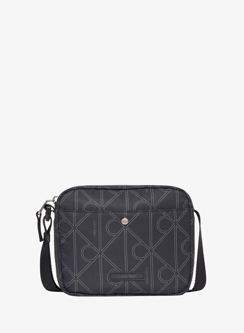 CALVIN KLEIN Printed Emblem Logo Nylon Camera Bag - Image 1