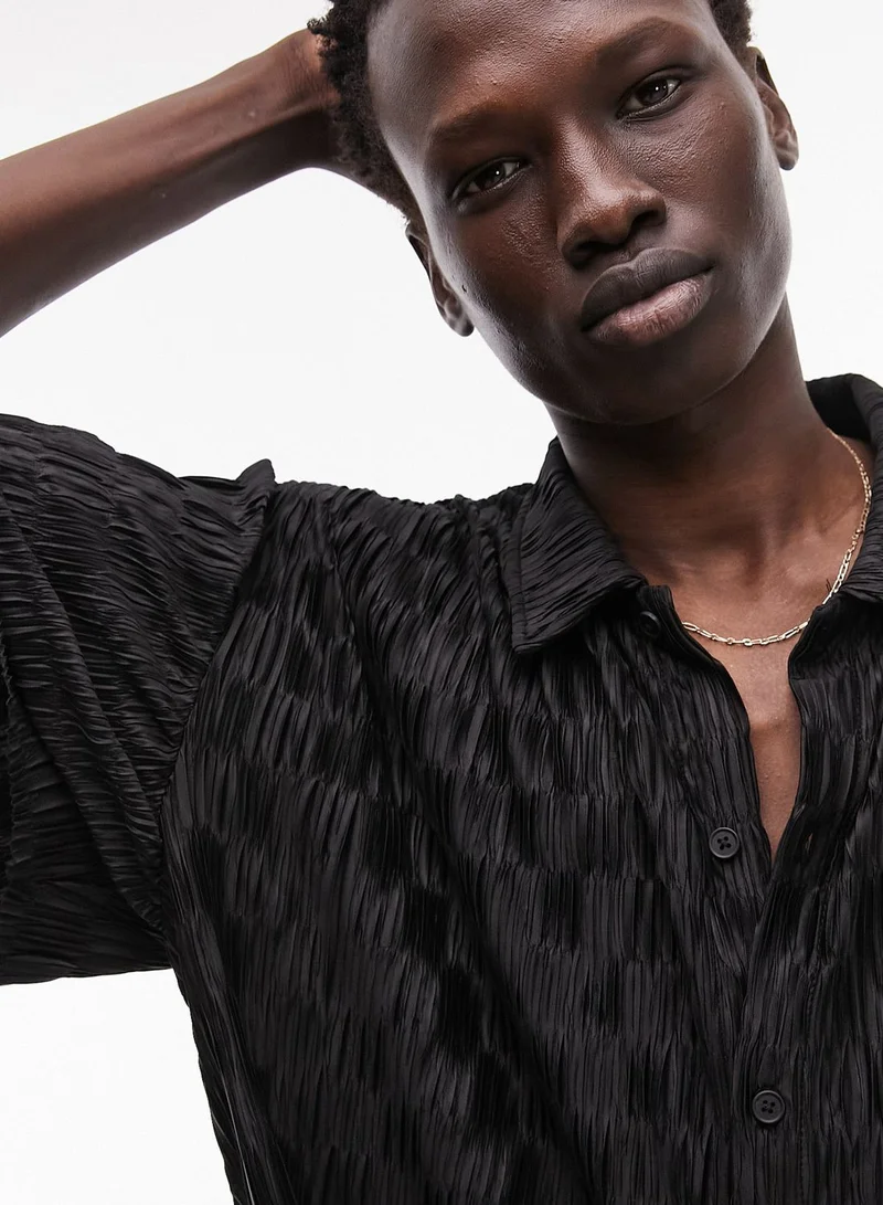 TOPMAN Oversized Plisse Polo