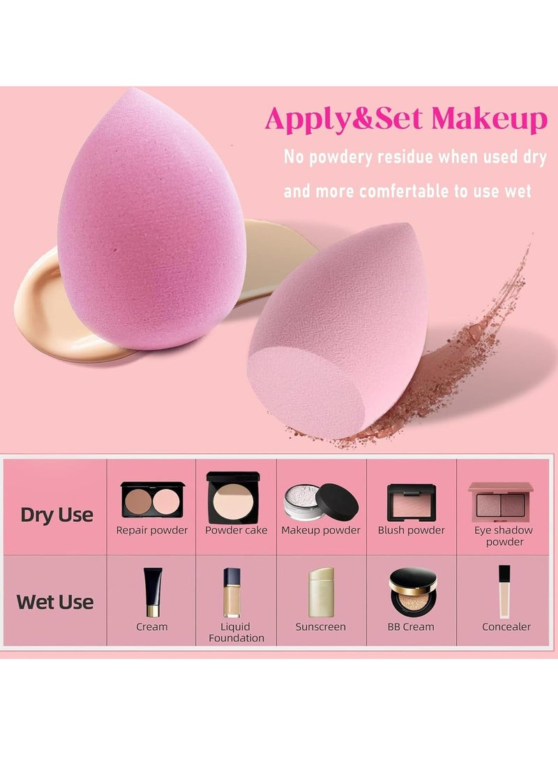 Woofixer 14-Piece Makeup Sponge Set, Beauty Blender Sponge for Foundation Blending with 3PCS Mini Makeup Sponges & 4PCS Triangle Powder Puff, Soft Make Up Sponges for Face Cosmetic Applicator for Powder Liquid - Image 4