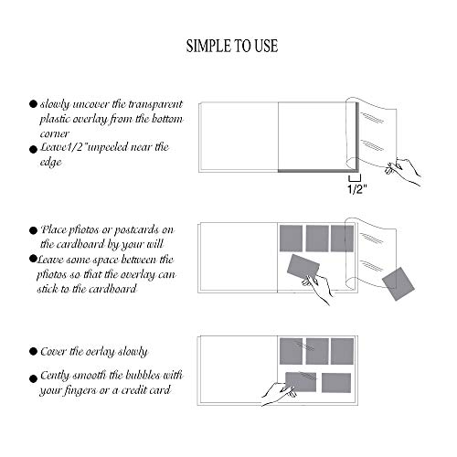 Zoview Self-Adhesive Photo Album, Dust-free, glue free and waterproof Scrapbook Album, Family album, Leather Cover, Hand Made DIY Albums Holds 3x5, 4x6, 5x7, 6x8,8x10 photos - Image 4