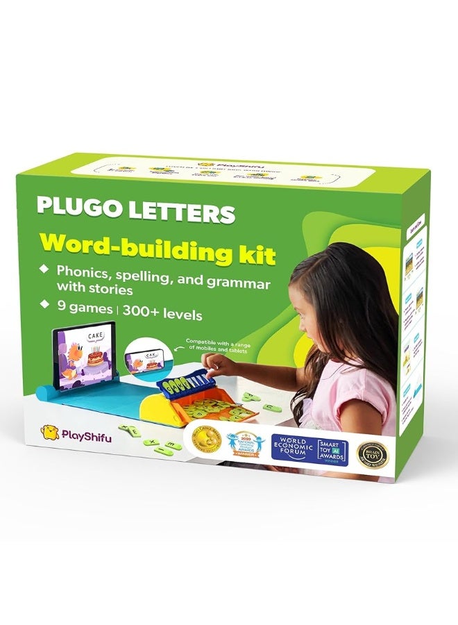 Shifu PlayShifu Educational Word GamePlugo Letters KitApp with 9 Learning Games STEM Toy Gifts for Kids Age 48 Phonics Spellings  Grammar 48 Alphabet Tiles Works with tabsmobiles Packaging May Vary - Image 1