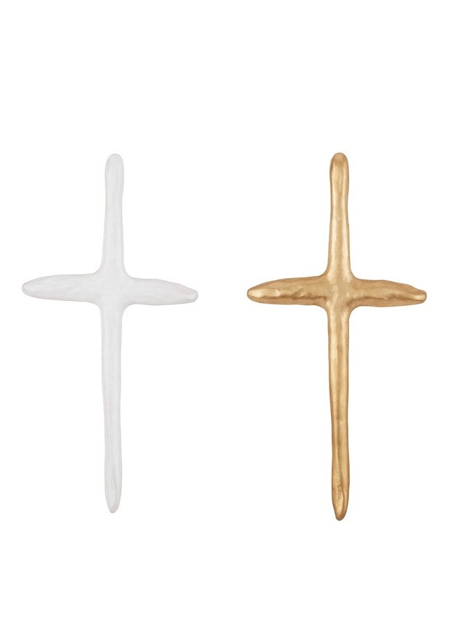 Mud Pie Gold Decorative Cross Sitters; 10" x 6 1/2", Gold - Image 2