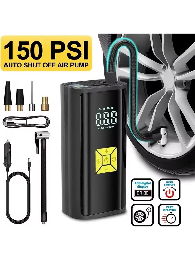 Mini Car Air Compressor 150 PSI, Smart Digital Inflatable Pump with LCD Display, Portable Tire Inflator for Cars, Motorcycles, Balls, and More – Compact Rechargeable Air Pump - pzsku/ZA1CFD40094939FE5BE56Z/45/_/1734530101/c89e2004-2697-44b7-bd11-478b07484470