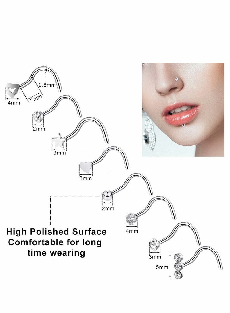 Captaintech 40 PCS 20G Nose Rings for Women Nose Piercings Jewelry Gold Nose Rings Hoops Nose Studs Screw for Women Men - Image 3