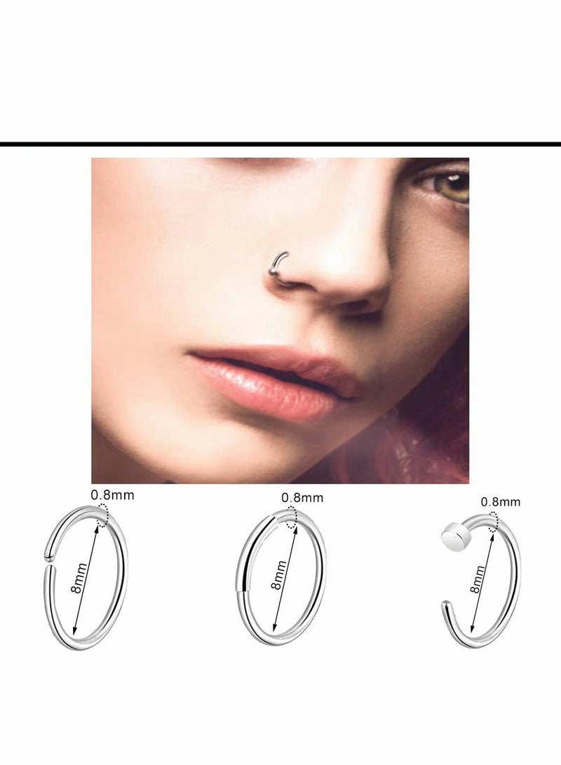 Captaintech 40 PCS 20G Nose Rings for Women Nose Piercings Jewelry Gold Nose Rings Hoops Nose Studs Screw for Women Men - Image 4