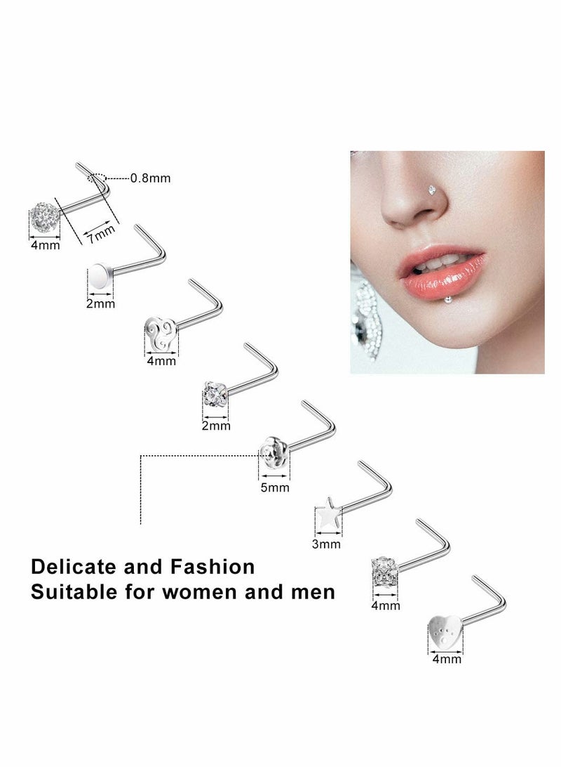 Captaintech 40 PCS 20G Nose Rings for Women Nose Piercings Jewelry Gold Nose Rings Hoops Nose Studs Screw for Women Men - Image 2