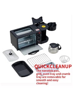 Generic Mini Oven Multi-function Three-in-one Breakfast Machine - 9L Small Portable Electric Grill - Adjustable Temperature Control, Timer - 650W - Multi Cooking Function Grill And Bake Coffee Omelette  - Image 4