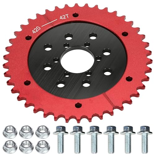 GREHUA Universal Split Sprocket & 420 Chain 42 Tooth for Coleman CT200U BT200X CT200U-EX Motovox MBX10 Baja Warrior MB200 Doodlebug DB30 Predator 212 196cc 6.5hp Mini Bike Go Kart Parts - Image 1