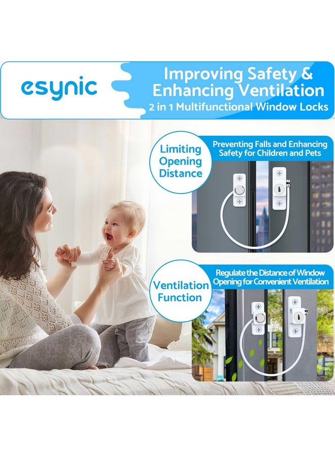 eSynic 8Pack Durable Window Restrictor Child Safety 185mm/7.3 Inch Wire Long Window Locks for UPVC Window Safety Restrictors with Key Relieable Window Security Locks Perfect for Home Office Safety etc - Image 5