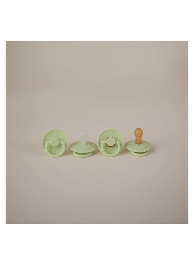 FRIGG Rope Silicone Baby Pacifier 0-6M 2-Pack Cream/Green Tea - Size 1 - Image 3