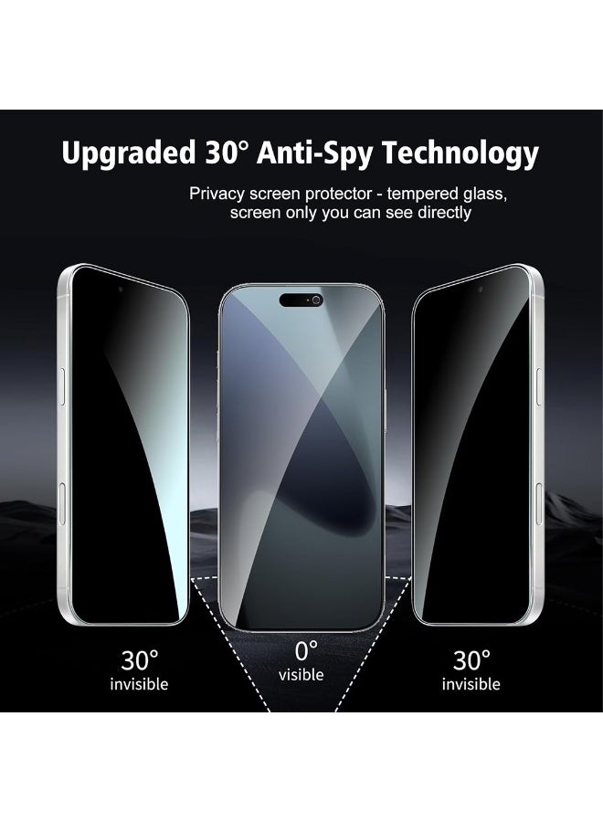 AKSESORY iPhone 13 Pro Privacy Screen Protector 6.1 Inch - Anti Spy Tempered Glass, Full Coverage Edge to Edge, Curved Case Friendly, Scratch Resistant, Touch Sensitive, Easy Bubble Free Installation - Image 5