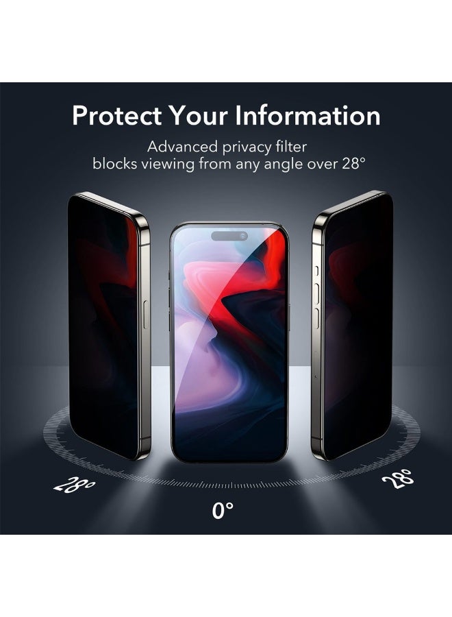 AKSESORY iPhone 13 Pro Privacy Screen Protector 6.1 Inch - Anti Spy Tempered Glass, Full Coverage Edge to Edge, Curved Case Friendly, Scratch Resistant, Touch Sensitive, Easy Bubble Free Installation - Image 3