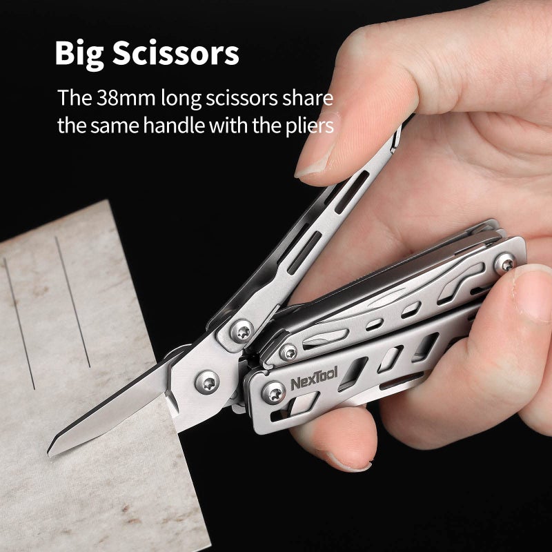 Nextool EDC Keychain Multitool, 10 in 1 Mini Pocket Knife Multi Tool with Needlenose Pliers, Scissors, Mini Useful Cool Gadgets for Men, Father's Day Gifts from Daughter-Sliver - Image 3