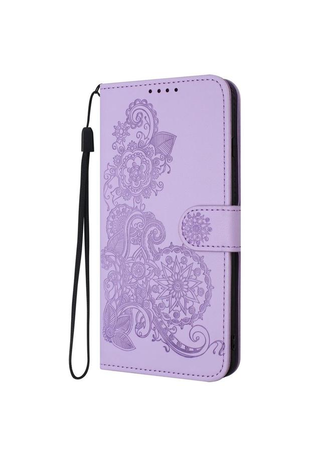 Zaboon Case For Infinix Hot 50 Pro 4G Datura Flower Embossed Flip Leather Phone Case - Image 3