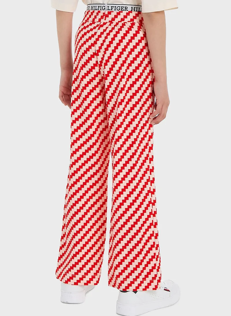 TOMMY HILFIGER Kids Logo Wide Leg Sweatpants