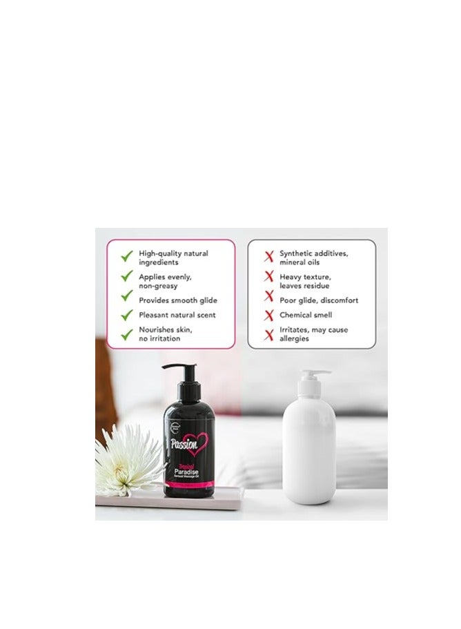 brookethorne naturals Passion Sensual Massage Oil for Intimate Moments & Enhanced Stimulation. All Natural, Tropical Paradise Scent with Almond & Jojoba Oil. Ideal for Full Body & Muscle Massage for Women & Men - 8.5oz - Image 5