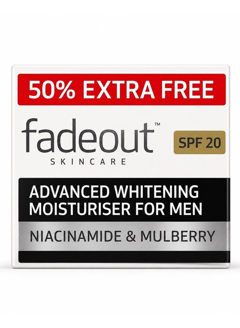 fadeout Advanced Whitening Moisturizer For Men Spf 20, 75 Ml - Image 1