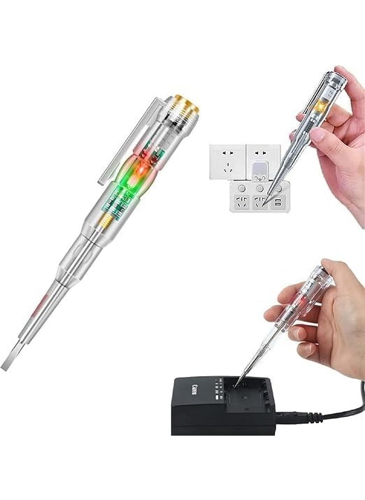 siddhmurti siddhmurti HighBrightness Intelligent Voltage Tester Pen Multifunction LED Test Pen with Screwdriver for Electric Power Testing Voltage Tester Detector PACK OF 2  - Image 2