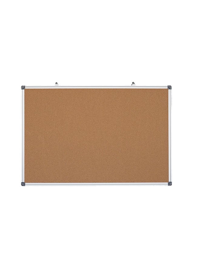 JSAITOYS Metal Framed Cork Bulletin Board - Natural Cork with Hanging Hooks - Image 1