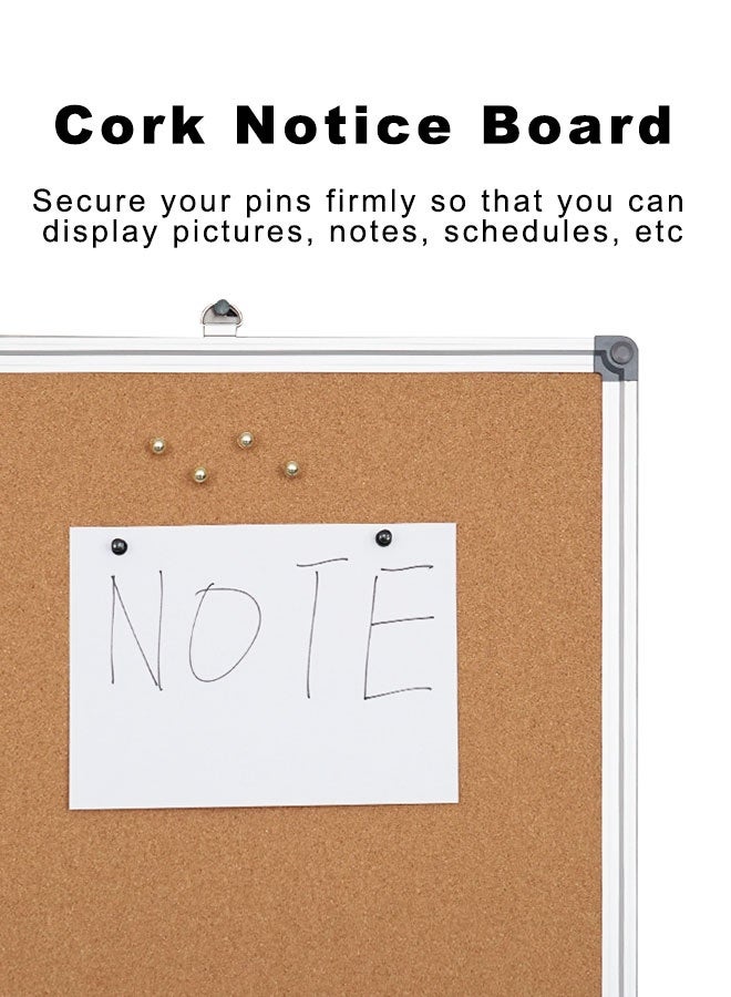 JSAITOYS Metal Framed Cork Bulletin Board - Natural Cork with Hanging Hooks - Image 4
