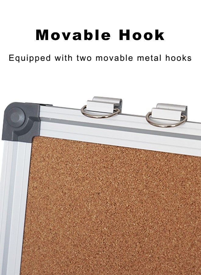 JSAITOYS Metal Framed Cork Bulletin Board - Natural Cork with Hanging Hooks - Image 5