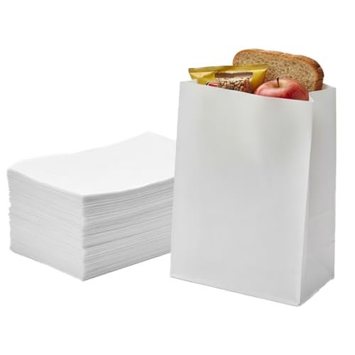 Concession Essentials White Paper Lunch Bags, 4lb Capacity, Holiday Cookie Bags, 50 Count Pack - Image 1