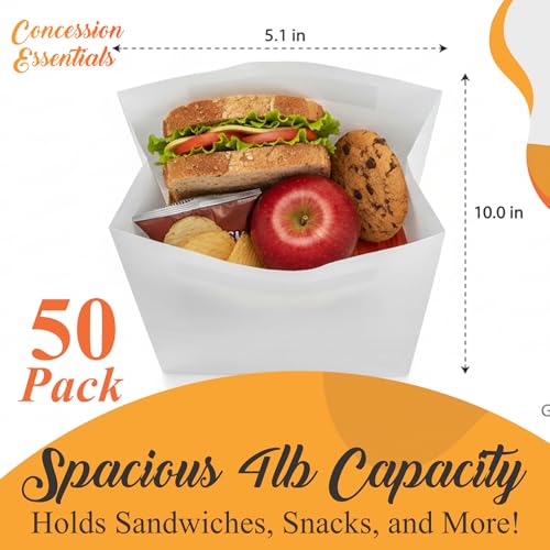 Concession Essentials White Paper Lunch Bags, 4lb Capacity, Holiday Cookie Bags, 50 Count Pack - Image 2