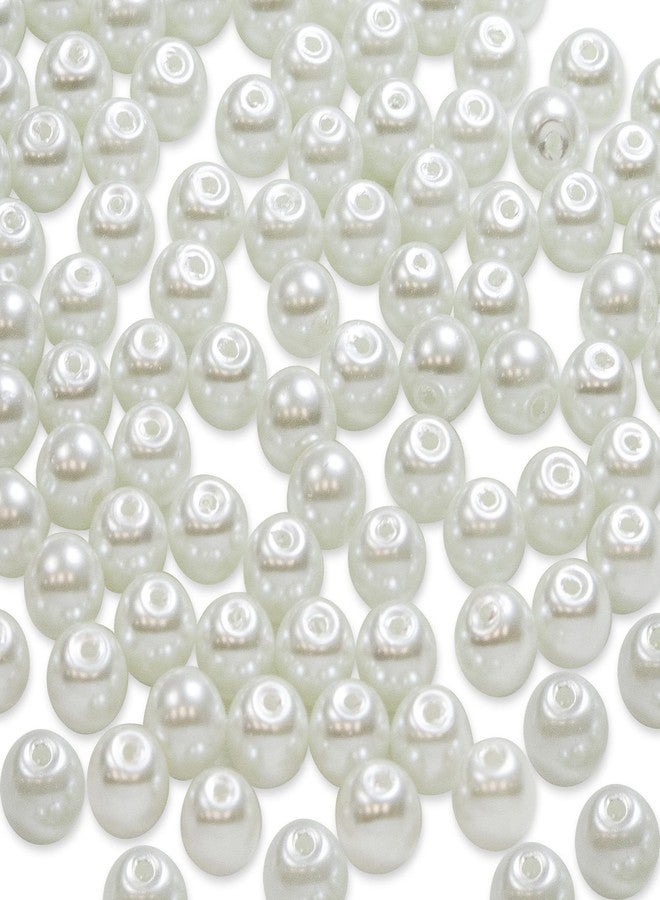 Expo International 8mm Glass Pearl Beads, Versatile Round Glass Beads, Elegant Beads for Jewelry, Bridal, and DIY Projects, White - Image 1
