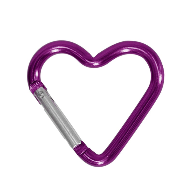 Blue Heart Shape Carabiner Clip Heavy Duty Aluminum Snap Hook for Camping Hiking Dog Leash - Image 2