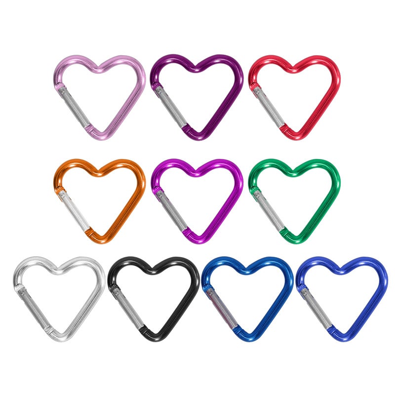 Blue Heart Shape Carabiner Clip Heavy Duty Aluminum Snap Hook for Camping Hiking Dog Leash - Image 4
