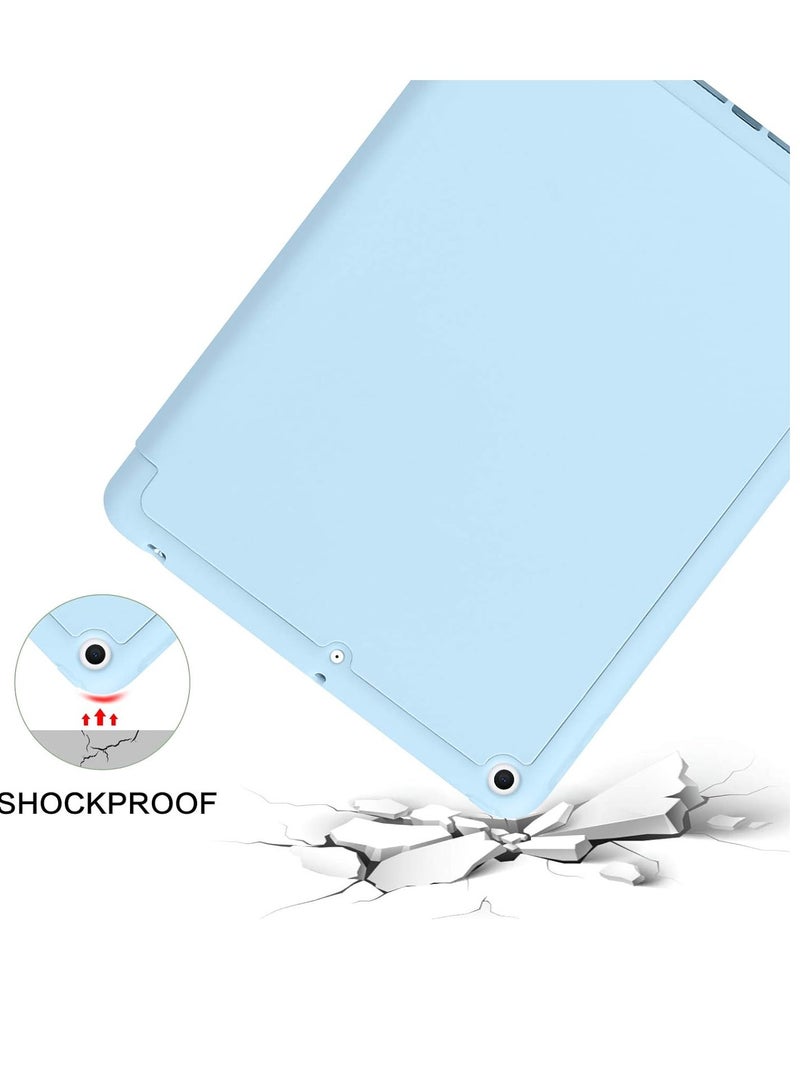 IPad 6th Generation Case IPad 5th Generation Case With Pencil Holder, Premium Folio Folding Stand Smart Auto Wake/Sleep Protective Tablet Cases Cover For IPad 9.7" 2018/2017, Sky Blue - Image 4
