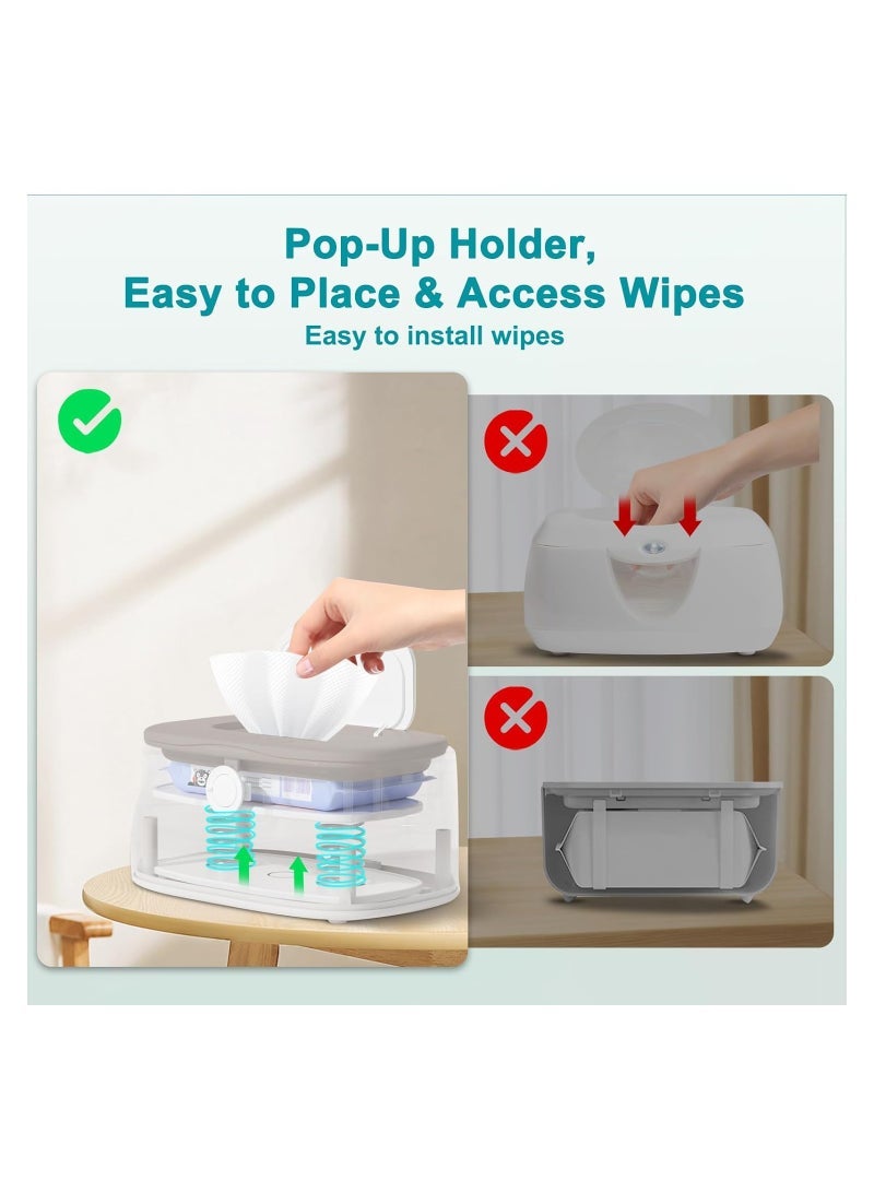 Wipe Warmer With Light, Wet Dispenser Warmer With Pop-Up Holder, Usb Charging, Portable Large Capacity Diaper Warmer, Adult Nursery, Newborn Essential Must Haves, Three Temperature  - Image 5