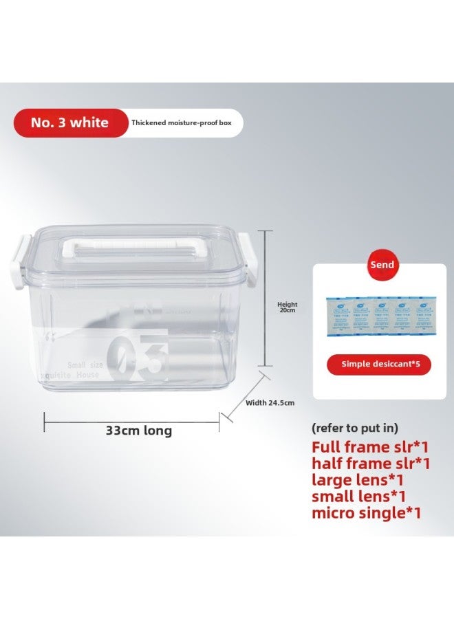 Camera Moisture-proof Box SLR Lens Drying Box Photographic Equipment Electronic Components Tea Collector Sealed Box-Color:No. 3 White (comes With Desiccant/sealing Strip)⚑⚑  - Image 1