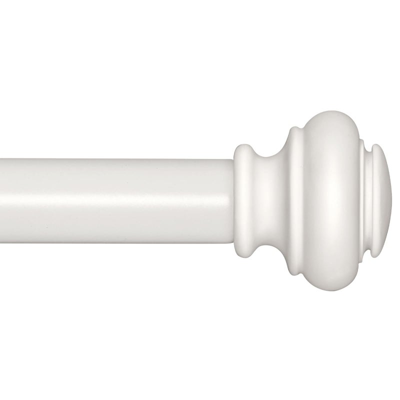 SIMEWIN Heavy Duty White Curtain Rods 1 Inch Diameter 28 to 48 Inch Classic Finials Iron Wall Mounted Colortreated Wearresistant Coating