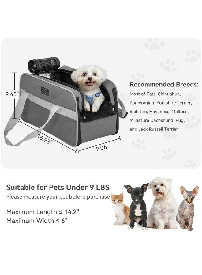 بتس فيت مقعد سيارة متعدد الأغراض للكلاب من PETSFIT، حامل سيارة معتمد من شركات الطيران مع حزام أمان وجيوب، مقعد سيارة محمول للقطط، مقاعد سيارة للكلاب الصغيرة والقطط التي يصل وزنها إلى 9 أرطال (رمادي غامق) - Image 5