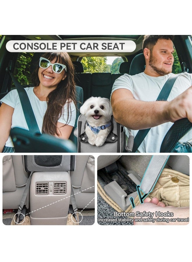 بتس فيت مقعد سيارة متعدد الأغراض للكلاب من PETSFIT، حامل سيارة معتمد من شركات الطيران مع حزام أمان وجيوب، مقعد سيارة محمول للقطط، مقاعد سيارة للكلاب الصغيرة والقطط التي يصل وزنها إلى 9 أرطال (رمادي غامق) - Image 2