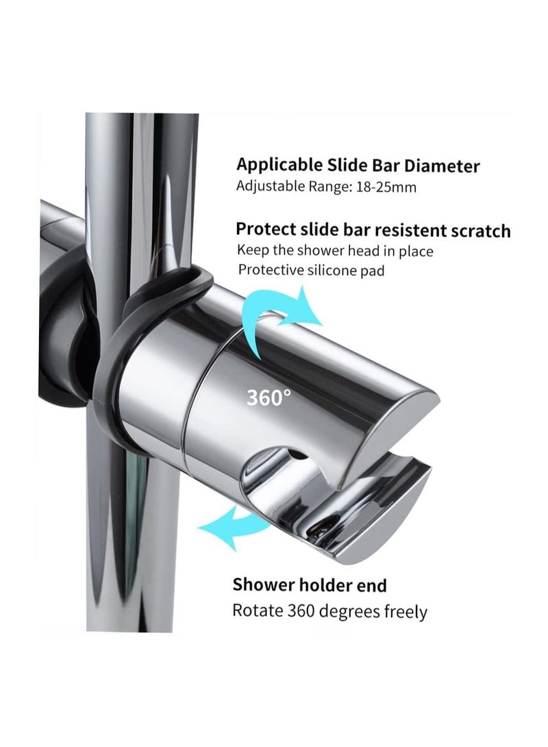 SHOWAY حامل دش يدوي من SHOWAY، حامل دش يدوي قابل للتعديل من Morelian لقضيب منزلق بقطر 18-25 مم، حامل رأس دش يدوي بديل من الكروم المصقول - Image 2