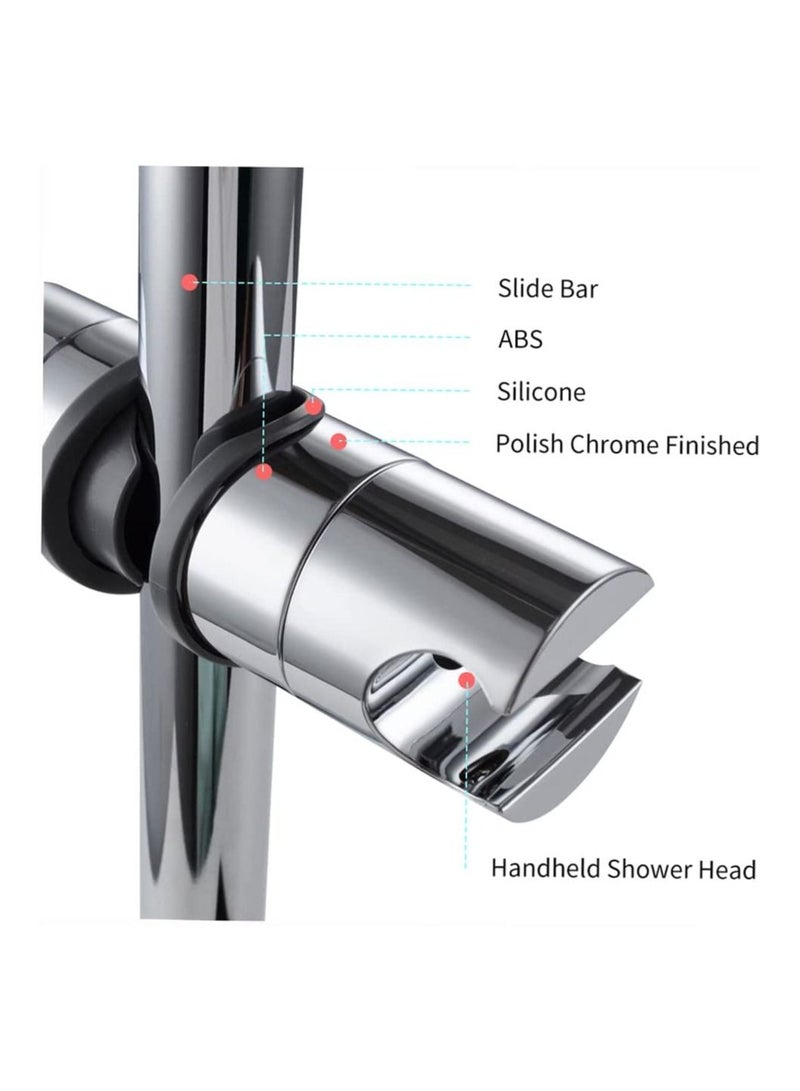 SHOWAY حامل دش يدوي من SHOWAY، حامل دش يدوي قابل للتعديل من Morelian لقضيب منزلق بقطر 18-25 مم، حامل رأس دش يدوي بديل من الكروم المصقول - Image 4
