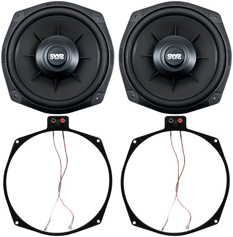 Earthquake Sound i82SWS 8inch Shallow Woofer System UndertheSeat Subwoofers with Gaskets 2Ohm Pair