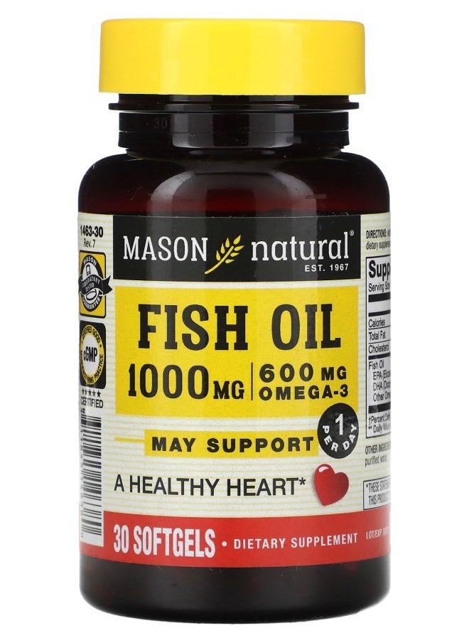 Mason Natural - Fish Oil 1000 mg 30 Softgels - Image 1