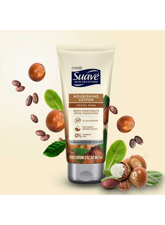 Suave Lotion, Cocoa Butter Shea - Nourishing Hand & Body Lotion, Travel-Size Lotion for Extremely Dry Skin, Moisturizing Cream for Glowing Skin, 24H Moisture, 3 Oz (Pack of 3) - Image 4
