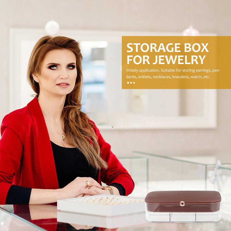 Multi Compartment Travel Jewelry Organizer Box Portable Dustproof Storage Case Dusty Rose - Image 5