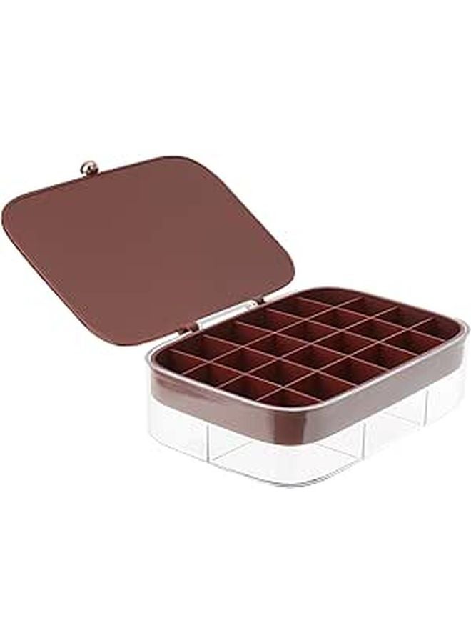 Multi Compartment Travel Jewelry Organizer Box Portable Dustproof Storage Case Dusty Rose - Image 1