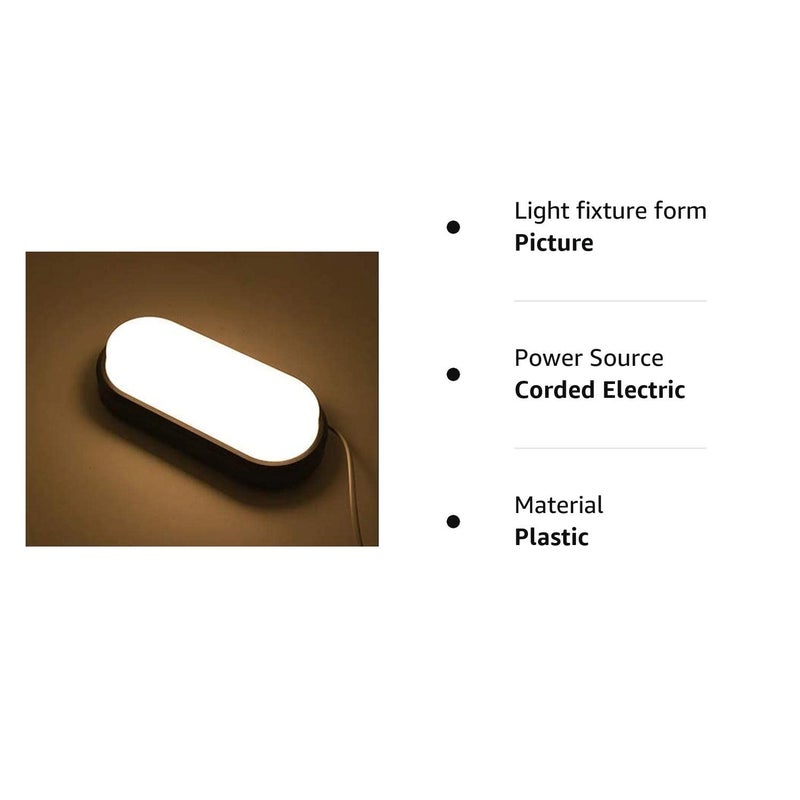 Homenique 9 Watt Waterproof Outdoor LED Bulkhead IP65 Wall or Ceiling Light Warm Whiteplastic - Image 5