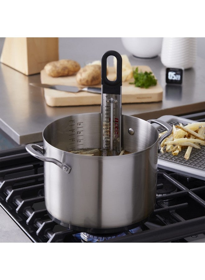 KitchenAid KQ907 Curved Stainless Steel Paddle Style Candy and Deep Fry Thermometer with pan clip, TEMPERATURE RANGE: 100F to 400F, Black - Image 4